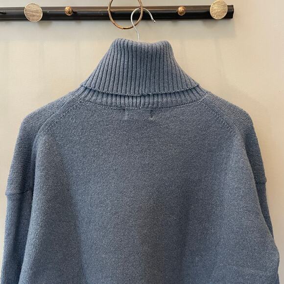 Urban Daizy Oversized Turtleneck Sweater Dress | Soft Knit, Heather Blue, Small - Picture 5 of 7